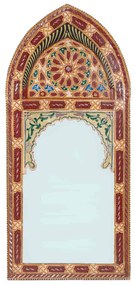 Drevené zrkadlo Sharif bordová mozaika