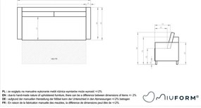 Tyrkysovomodrá rozkladacia pohovka 207 cm Simon – Miuform