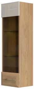 Vitrína Gala VK35-1KS/GL lakované pacific walnut/beige
