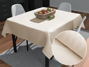 Biante Damaškový štvorcový obrus Atlas Grádl DM-016 Krémový - pásiky 2 cm 80x80 cm