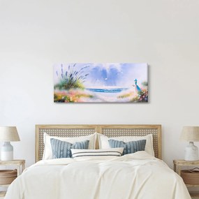 Obraz - Romantická pláž, olejomaľba (120x50 cm)