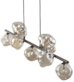 Závesný luster LAVA 9xG9/8W/230V bronzový/dymovo-béžový