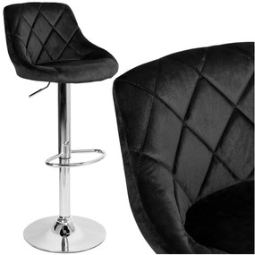 Barová stolička cydro chróm velvet čierna | jaks