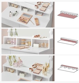 SONGMICS Toaletný stolík VASAGLE RDT120T10