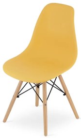Jedálenská stolička OSAKA horčicová (hnedé nohy)
