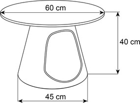 KONFERENČNÝ STOLÍK POPPY BIELY + MRAMOR