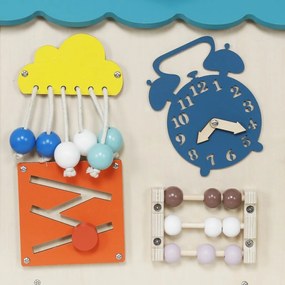 2Kids Toys Activity board Domček, tyrkysová