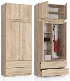 Skriňa s nadstavcom S 90 cm 2D 2SZ CLP dub sonoma