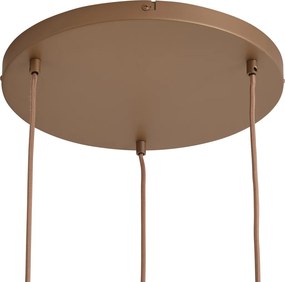 Retro závesná lampa tmavý bronz s jantárovými tienidlami 3-svetelná - Smokey