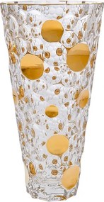 KRIŠTÁĽOVÁ VÁZA BOHEMIA JIHLAVA LISBOA GOLD 310MM
