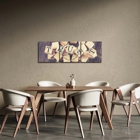 Obraz - Dôvera (s hodinami) (90x30 cm)