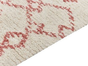 Bavlnený koberec 140 x 200 cm béžová/ružová BUXAR Beliani