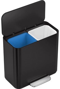 Simplehuman Mini pedálový odpadkový kôš na triedený odpad 15 l, čierna mat