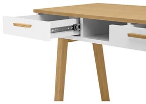 Pracovný stôl FRISK - biela/dub