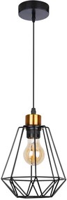Candellux Čierno-zlatý závesný luster Primo pre žiarovku E27 31-06189