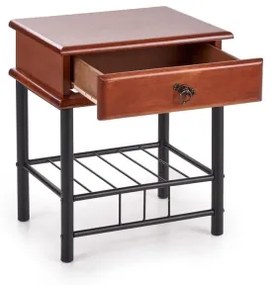 Nočný stolík FIONA 55x48 cm hnedá/čierna