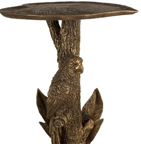 Bronzový antik odkladací stolík s papagájom Parrot - 39*32*60 cm