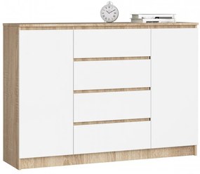 Komoda K140 2D 4SZ CLP dub sonoma / biela