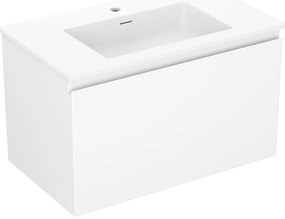 Mexen Orio, kúpeľňová skrinka 80 cm s umývadlom Otis, 1 zásuvka, biela matná, 91A10-08047-1-BF01-W18M01