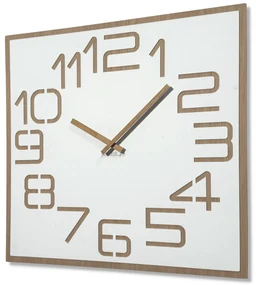 Dekorstudio Moderné drevené hodiny EKO Digits biele - 60cm