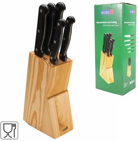 Súprava nožov SOLA KNIFE v drevenom bloku, 6 ks