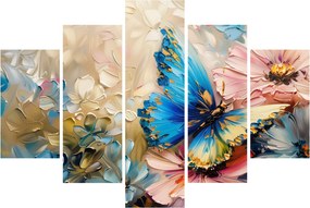 Obraz - Maľba kvetov a motýľov (150x105 cm)