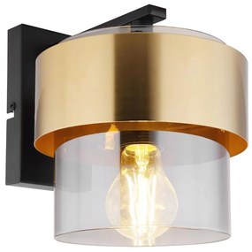 Globo 15560W - Nástenné svietidlo MILEY 1xE27/60W/230V čierna/mosadz