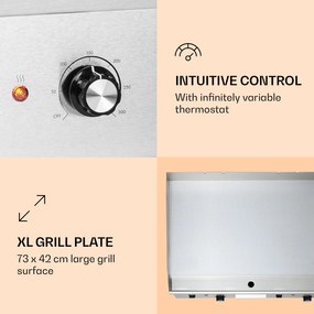 Klarstein Grillmeile 4400, elektrický gril, 2 x 2200 W, grilovacia platňa z nehrdzavejúcej ocele