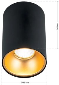 Orion - Bodové svietidlo STARLIGHT 1xGU10/50W/230V čierna/zlatá