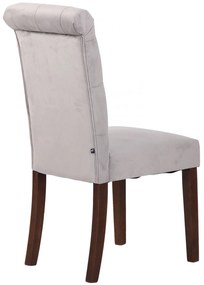 Jedálenská stolička Lisburn - zamat - Sivá