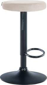 Barová stolička Ponte - zamat, čierny rám - Krémová