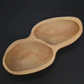 AMADEA Drevená miska v tvare arašidového orieška, oblé dno, masívne drevo, 28x13x4,5 cm