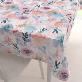 Biante Zamatový obdĺžnikový obrus Tamara TMR-030 Ružovo-modré akvarelové kvety 60x100 cm