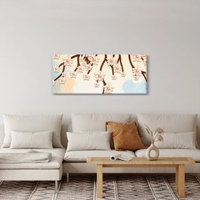 Obraz - Kvety na vetvách, farebné (120x50 cm)