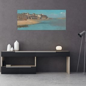 Obraz - Odilon Redon, Village by the Sea in Brittany, reprodukcia (120x50 cm)