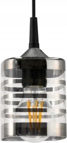 Závesné stropné svietidlo / luster LED E27, nastaviteľné 0–100 cm, sklenené tienidlo