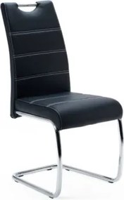 Jedálenská stolička Flora, čierna ekokoža%