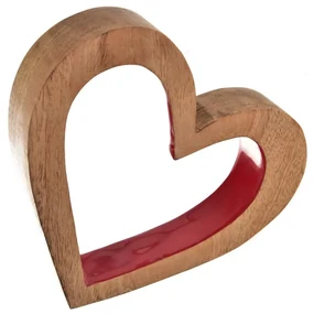 InDecor Srdce z mangového dreva Red, 20 x 4 x 23 cm