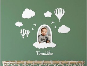 drevko Detský fotorámik + vlastné meno Rozmer obrazu: 40,5 x 53,5 cm, Farba dekorácie: Čierna