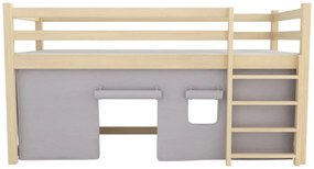 Detská vyvýšená posteľ z masívu borovice PORTO - 200x90 cm - prírodná borovica
