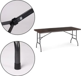 Cateringový, banketový stôl 180 cm skladací hnedý