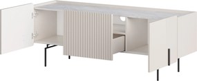 TV stolík Malmi 150 cm - kašmírová / crema bianca / čierna