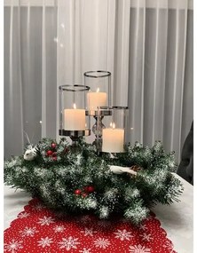 Vianočný veniec na dvere so šiškami a jarabinou 45 cm