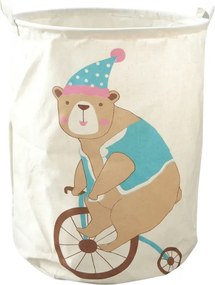 Kôš na hračky a bielizeň s potlačou CIRCUS BEAR 35x45 cm, krémový