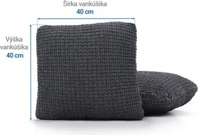 Super strečové poťahy RUBINIA antracitová obliečky na vankúšiky 2 ks (40 x 40 cm)