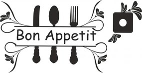 Nálepka na stenu s textom BON APPETIT 50 x 100 cm