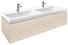 Kúpeľňová skrinka s umývadlom a bateriemi SAT Feel 120x30x44, 8 cm pieskovo béžová mat SATFEEL120BEU4BA