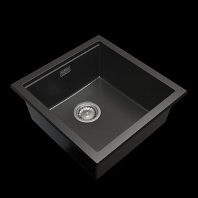 Gamma Decor 4850, 1-komorový granitový drez 480x500x215 mm, čierna, GMA-ZLE000156