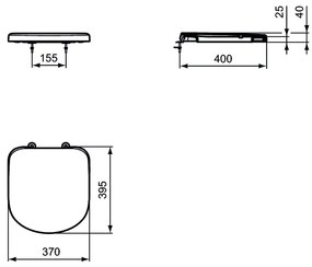 Ideal Standard Tempo - WC sedátko (skrátené), Soft-Close, biela T679901