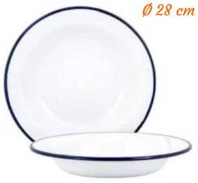 6799282 Smaltovaný plytký tanier biely 28 cm BARABARA